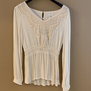 Knox Rose ivory peplum blouse